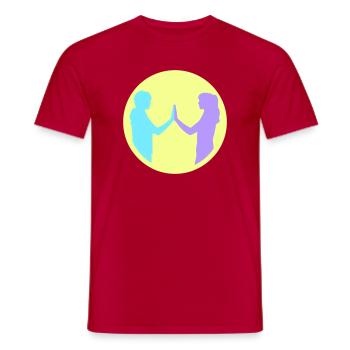 People Group Silhouette Friends Team Together - Men's T-Shirt - red - Front - AI Model Male 178 dark (178cm)