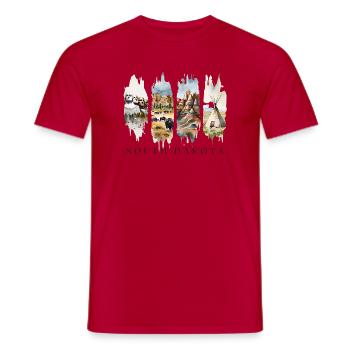 South Dakota Travel – Mount Rushmore & Bison - Men's T-Shirt - red - Front - AI Model Male 178 dark (178cm)