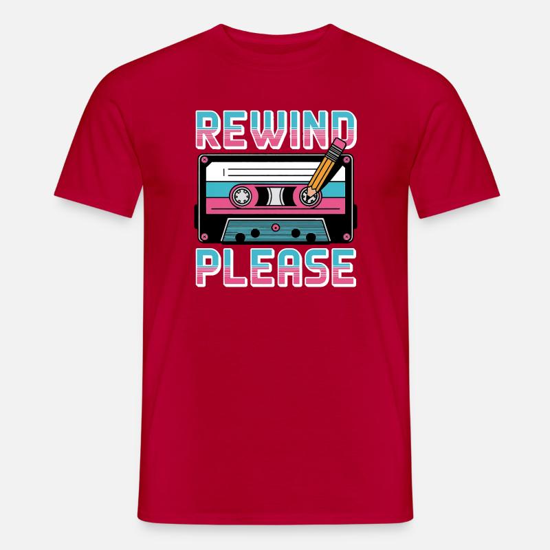 Rewind Please Cassette Retro - Men’s T-shirt - red