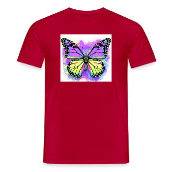 Schmetterling - Männer T-Shirt - Rot - Vorne - AI Model Male 178 dark (178cm)
