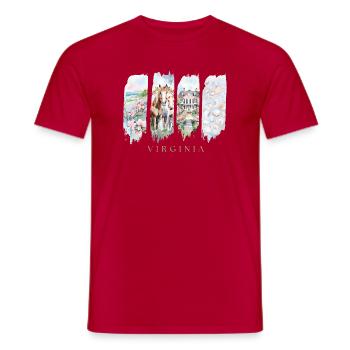 Voyage en Virginie – Histoire et charme côtier - T-shirt homme - rouge - Devant - AI Model Male 178 dark (178cm)