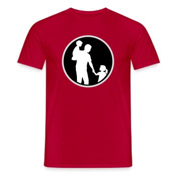 Vater Kind Silhouette Spazieren Familie Papa Liebe - Männer T-Shirt - Rot - Vorne - AI Model Male 178 dark (178cm)
