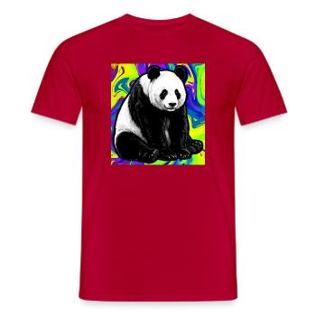 panda - T-shirt homme - rouge - Devant - AI Model Male 178 dark (178cm)