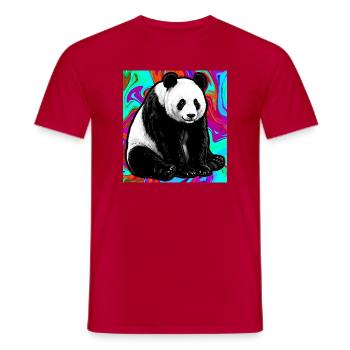 panda - T-shirt homme - rouge - Devant - AI Model Male 178 dark (178cm)