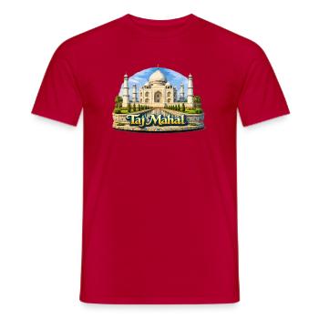 Taj Mahal Illustration - Men's T-Shirt - red - Front - AI Model Male 178 dark (178cm)