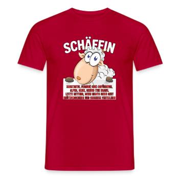 Schäffin - Alpha Schaf mit Sonnenbrille - Männer T-Shirt - Rot - Vorne - AI Model Male 178 dark (178cm)