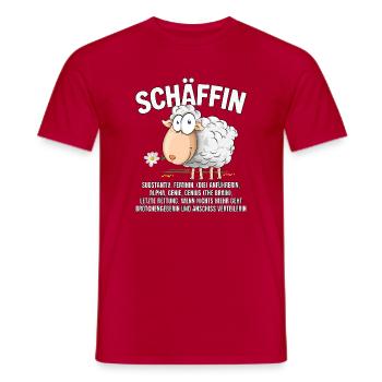 Schäffin - Alpha Schaf mit Sonnenbrille - Männer T-Shirt - Rot - Vorne - AI Model Male 178 dark (178cm)