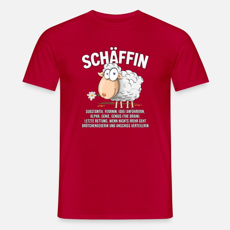 Schäffin - Alpha Schaf mit Sonnenbrille - Männer T-Shirt - Rot