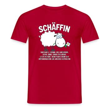 Schäffin - Alpha Schaf mit Sonnenbrille - Männer T-Shirt - Rot - Vorne - AI Model Male 178 dark (178cm)