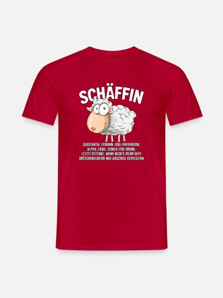 Schäffin - Alpha Schaf als Chefin - Männer T-Shirt - Rot