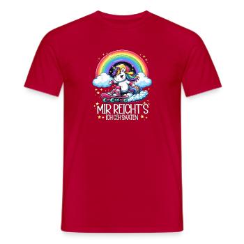 Skate Einhorn - Männer T-Shirt - Rot - Vorne - AI Model Male 178 dark (178cm)