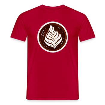 Latte Art Leaf Cappuccino Design - T-shirt homme - rouge - Devant - AI Model Male 178 dark (178cm)
