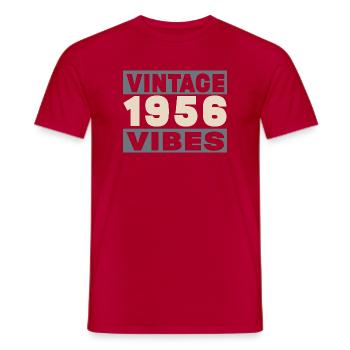 anniversaire 1956 - 70 ans - T-shirt homme - rouge - Devant - AI Model Male 178 dark (178cm)