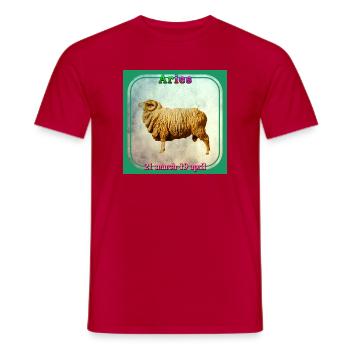 Widder - Männer T-Shirt - Rot - Vorne - AI Model Male 178 dark (178cm)