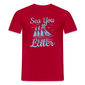 Mer Plus tard, Capitaine Marin de la Voile - T-shirt homme - rouge - Devant - AI Model Male 178 dark (178cm)