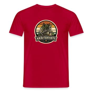 Kräutertante Retro - Männer T-Shirt - Rot - Vorne - AI Model Male 178 dark (178cm)
