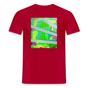 Neon Kaleido Abstrakt - Männer T-Shirt - Rot - Vorne - AI Model Male 178 dark (178cm)