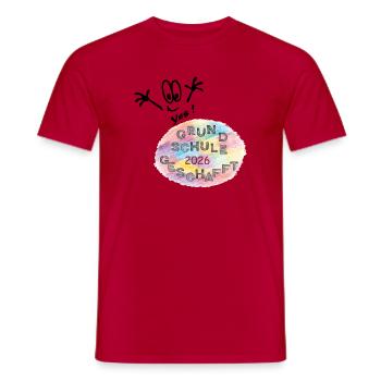 Grundschule geschafft - Männer T-Shirt - Rot - Vorne - AI Model Male 178 dark (178cm)