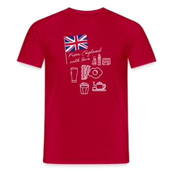 EXANGLIA (White) - Men's T-Shirt - red - Front - AI Model Male 178 dark (178cm)
