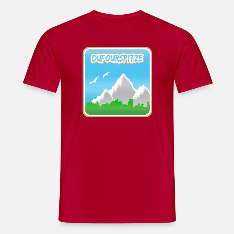 Dufourspitze als Berg - Männer T-Shirt - Rot