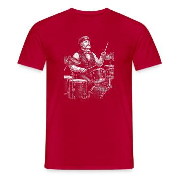Chester A. Arthur spielt Schlagzeug - Männer T-Shirt - Rot - Vorne - AI Model Male 178 dark (178cm)