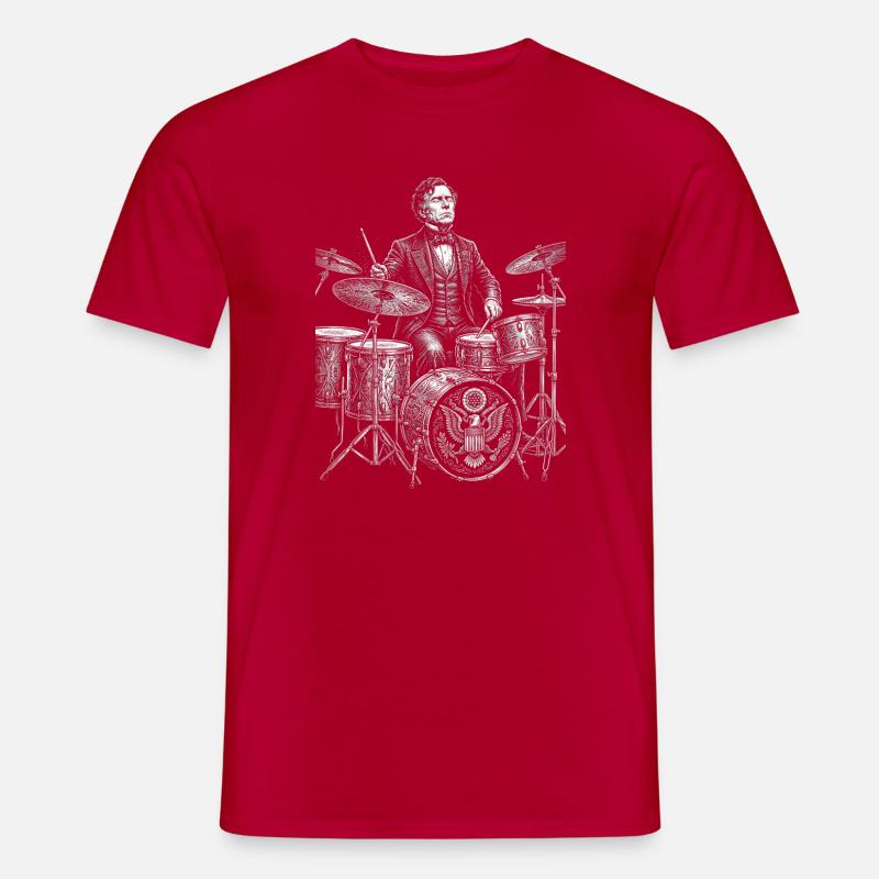 Franklin Pierce spielt Schlagzeug - Männer T-Shirt - Rot