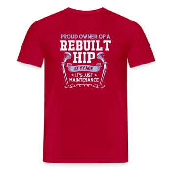 Hanches Hanches Articulation de la hanche - T-shirt homme - rouge - Devant - AI Model Male 178 dark (178cm)