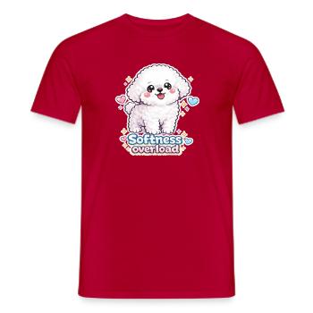Softness Overload - Cute Bichon Dog Design - Männer T-Shirt - Rot - Vorne - AI Model Male 178 dark (178cm)