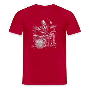 Rutherford B. Hayes spielt Schlagzeug - Männer T-Shirt - Rot - Vorne - AI Model Male 178 dark (178cm)