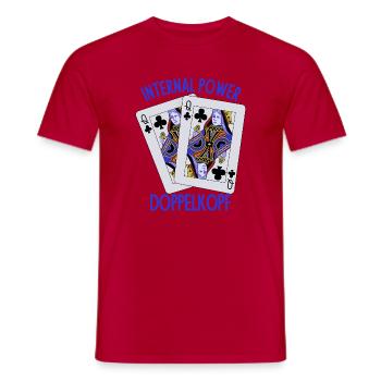 Doppelkopf: Geistige Stärke - Männer T-Shirt - Rot - Vorne - AI Model Male 178 dark (178cm)