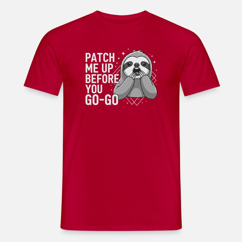Patch Me Up Cyber Security Faultier - Männer T-Shirt - Rot