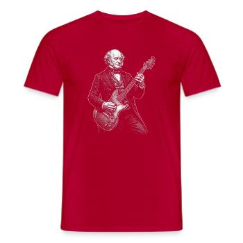 Martin Van Buren jouant de la guitare - T-shirt homme - rouge - Devant - AI Model Male 178 dark (178cm)