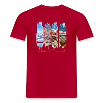Voyage au Nouveau-Mexique – Désert de la Terre de l’Enchantement - T-shirt homme - rouge - Devant - AI Model Male 178 dark (178cm)