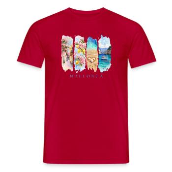 Mallorca Urlaub Spanien Finca Natur Strand - Männer T-Shirt - Rot - Vorne - AI Model Male 178 dark (178cm)
