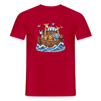  Noahs Arche Niedliche Tiere Giraffe Elefant Löwe - Männer T-Shirt - Rot - Vorne - AI Model Male 178 dark (178cm)