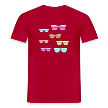 Sun grooves - Men's T-Shirt - red - Front - AI Model Male 178 dark (178cm)