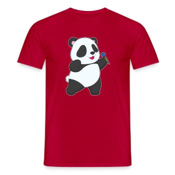 Panda Dart Dartpfeil Sport - Men's T-Shirt - red - Front - AI Model Male 178 dark (178cm)
