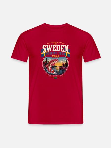 Schweden Angeltour 2026 Motiv - Männer T-Shirt - Rot