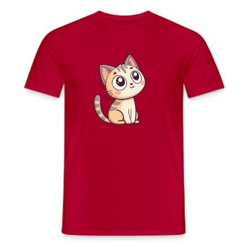 Chaton Kawaii Regard Étoilé - T-shirt homme - rouge - Devant - AI Model Male 178 dark (178cm)