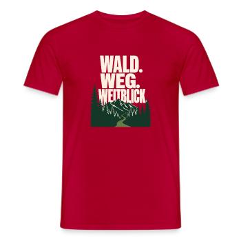Schwarzwald Wandern, Wald. Weg. Weitblick - Männer T-Shirt - Rot - Vorne - AI Model Male 178 dark (178cm)