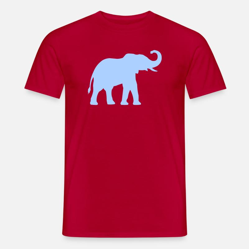 Blauer Elefantenumriss - Männer T-Shirt - Rot