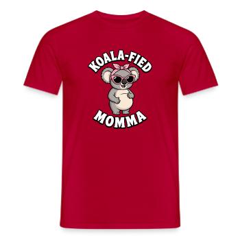 Pregnant Koala Mom Funny Pregnancy - Men's T-Shirt - red - Front - AI Model Male 178 dark (178cm)