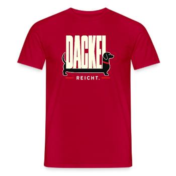 Dackel Reicht Funny Dachshund German Saying - Männer T-Shirt - Rot - Vorne - AI Model Male 178 dark (178cm)