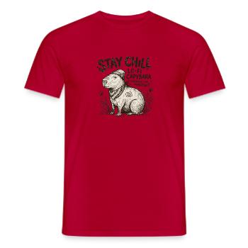 Œuvres LoFi de Capybara Chill - T-shirt homme - rouge - Devant - AI Model Male 178 dark (178cm)