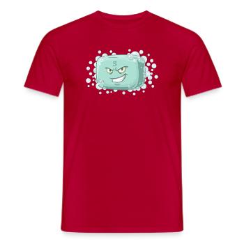 Soap Hero S – Rêve de bain vert - T-shirt homme - rouge - Devant - AI Model Male 178 dark (178cm)