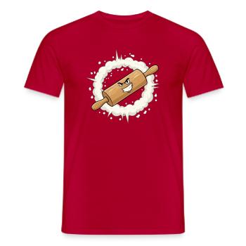 Wütendes Nudelholz Cartoon - Männer T-Shirt - Rot - Vorne - AI Model Male 178 dark (178cm)