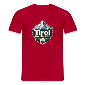 Tirol im Herzen Austrian Tirol Alpine Pride - Männer T-Shirt - Rot - Vorne - AI Model Male 178 dark (178cm)