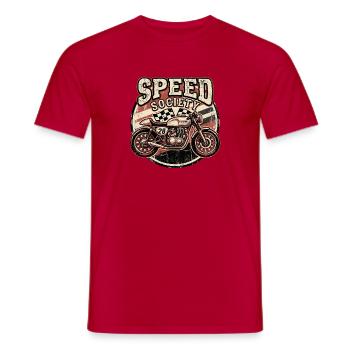 Speed Society Motorrad Vintage Racing - Männer T-Shirt - Rot - Vorne - AI Model Male 178 dark (178cm)