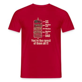 Rarest Dad Grill Skewer Humor - Men's T-Shirt - red - Front - AI Model Male 178 dark (178cm)