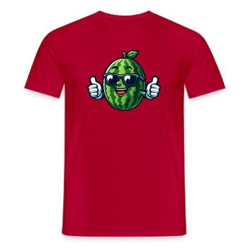 Frais lunettes de soleil pastèques Fruits d’été - T-shirt homme - rouge - Devant - AI Model Male 178 dark (178cm)